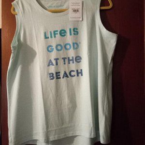 Women's Life is Good Sleeveless Tee. Size Large. BRAND NEW!